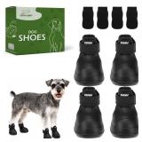 EXPAWLORER Dog Shoes for Small Medium Large Dogs, Waterproof Non-Slip Dog Snow Booties for Winter with Socks, Easy On & Off Pet Boots & Paw Protectors, Easy-Clean for Beach Outdoor Rain (Black S)