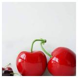 XINFU Fake Artificial Fruit Big Double Cherry Decoration Simulation Food Model Kitchen Photography Props