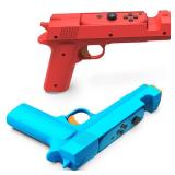 Nargos Shooting Game Gun for Nintendo Switch/Switch OLED Joy-Con Controller, Hand Grip Motion Controller for The House of the Dead, Wild Guns Reloaded and Spooky Spirit Shooting Gallery (Blue Red)