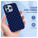Hng Kiang Hu for iPhone 16 Pro Max Case, Polka Dot Pattern, Compatible for MagSafe, Anti-Scratch Protection (Blue, for iPhone 16E)