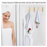 Foldable Towel Hooks for Bathroom 4 Pack,Wall Hooks for Hanging Heavy Duty Coat Robe Purse Foldable Hooks Storage Solution for Bathroom,Closet,Entryway,Pool and Kitchen (4, Brushed Gold)