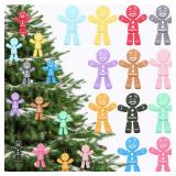 Honoson 12 Pcs 3D Printed Animal Fidget 3D Mini Animal Flexible Cute Articulated Small Stress Pet Relief Fidget for Adult Party Favors Home Display(8-10cm,Gingerbread Man)