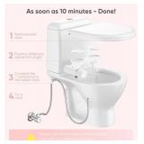 Ultra-Slim Bidet Attachment, Non-Electric Bidet Attachment, Adjustable Fresh Cold Water Pressure, Stainless Steel Inlet (White)