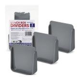 IMPRESA Reusable Lunch Box Dividers Compatible with Omie Bento Box, 3-Pack Dividers, Separators to Organize Snacks (Grey, 2.32 x 2.14 x .08 In)