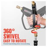 YAMATIC Short Pressure Washer Gun with Swivel, 5000 PSI Power Washer Wand Stubby Trigger Handle with 3/8\" Plug & M22-14mm Male Inlet, 1/4\" Quick Connect Outlet for Foam Cannon Car Wash