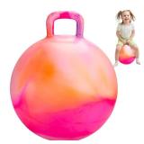 INPODAK Hopper Ball 18 Inch Bouncy Ball with Handle for Kids, Hippity Hop Jumping Bounce Hopping Toy for Boys Girls Ages 3-6 Includes Pump and Gift Box Great Gift for Birthday