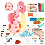 KETIEE Drawing Projector for Kids, Tracing and Drawing Projector Toy with Light & Music, Children Smart Projector Sketcher, Kids Art Projector with 72 Stencils for Boy Girl 3-8 Years Old (Pink)