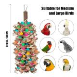 WQY GroceryShop Parrot Toys for Large Birds, Multicolored Wooden Blocks Bird Chewing Toy Parrot Cage Bite Toy or Macaws Cokatoos African Grey and Large Medium Birds