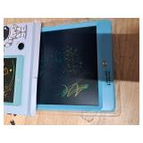 FLUESTON LCD Writing Tablet, 10 Inch Doodle Board Toys Gifts for 3-8 Year Old Girls Boys, Colorful Electronic Drawing Pad for Toddler, Valentines Gifts for Kids Educational Learning Travel Toy - Blue