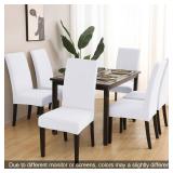 JQinHome 4 Pcs Dining Chair Slipcover, High Stretch Removable Washable Chair Seat Protector Cover for Home Party Hotel Wedding Ceremony
