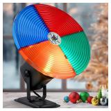 ElectricWise Christmas Tree Color Wheel with E27 LED Light, Rotating 4 Color Wheel for Aluminum Christmas Tree, UL Certification Vintage Rotating Wheels for Silver Tinsel Xmas Trees(Classical)