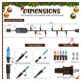 Enhon 150 Bulbs 36 Ft Christmas Tree Lights with Music, Christmas String Lights with 7 Function Modes, Brown Wire Xmas Tree Light for Indoor and Outdoor Party Patio Trees Decorations (Multi-Colored)