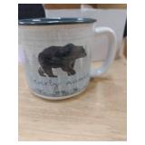 Pavilion Gift Company - Bearly Awake - 17 Oz Coffee Mug Tea Cup Woodland Hiking Camping Bear Cabin Woods Lodge Gift Outdoorsy Present