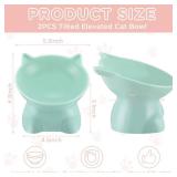 Yaomiao 2 Pcs Plastic Elevated Cat Bowls Raised Pet Food Water Bowls for Small Kitten Pet(Pink, Green)