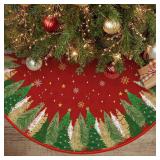 Mouse Christmas Decorations Tree Skirt 48 Inch Merry Christmas Tree Skirt Gingerbread Theme Soft Tree Mat Decorations for Winter Holiday Xmas Tree Decor