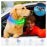 Light Up Dog Collars, USB Rechargeable Dlitk LED Dog Collar 1 Count, TPU Cuttable Size Glow Collar for Dogs, Dog Collar Light, Please Do Not Use Fast Charging (Green+Blue)