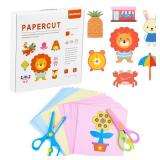 ASTARON Kids Safety Scissors - 100 Pcs Paper Cutting, Preschool Training, Art Craft Plastic Scissors for School and Scrapbooking