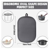 Hovico 2PCS Silicone Pot Holders, Oven Mitts Heat Resistant Hot Pads with Pockets, Non Slip Pot Holder for Kitchen Baking and Cooking| 9.8 x 7 Inches | Towel Cloth Interior Lining - Gray