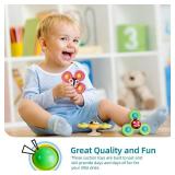LiKee Strong Suction Cup Fidget Rotating Sensory Bath Toys for Baby Christmas Stocking Stuffers, Airplane Car Travel Table & Window Toys for Toddler Boys and Girls, 10+ Months