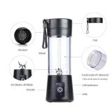 Portable Blender Cup,Electric USB Mini Juicer Blender For Shakes and Smoothies, Juice,380ml, Six Blades Great for Mixing,Black