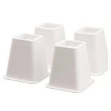HOME IT 5 to 6-inch Super Quality Black Bed Risers - Helps You Storage Under The Bed - 4-Pack (White)