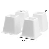 HOME IT 5 to 6-inch Super Quality Black Bed Risers - Helps You Storage Under The Bed - 4-Pack (White)