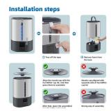 6L Humidifiers for Bedroom Large Room Home,Cool and Warm Humidifier for Baby and Plants Mist Top Fill Desk Humidifiers Essential Oil Diffuser, Quiet with Adjustable Mist,360Â°Nozzle-Grey