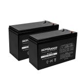 SEFEPODER 12 Volt 7ah Rechargeable Sealed Lead Acid Battery 2 Pack (F1 Terminals)