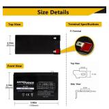 SEFEPODER 12 Volt 7ah Rechargeable Sealed Lead Acid Battery 2 Pack (F1 Terminals)