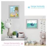 [2-Pack] Kids Art Frames, 8.5x11 Front Opening Kids Artwork Frames Changeable, Gray Artwork Display Storage Frame for Wall, Holds 50 Pcs, for 3D Picture, Crafts, Children Drawing, Hanging Art,