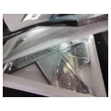 XIHACTY Set of 2 Diamond Decorative Mirrors, Cute Pinwheel Shape Wall Mirror, Crushed Diamond Glass Mirror for Home DÃ©cor. (15.6âx15.6â)