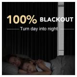 H.VERSAILTEX 100% Blackout Curtains for Bedroom Thermal Insulated Linen Textured Curtains Heat and Full Light Blocking Drapes Living Room Curtains 2 Panel Sets, Cobblestone, 52x96 Inch