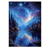 Great Jigsaw Puzzles for Adults 300 Pieces Dreamy Moon Night Wooden Challenging Puzzles Gift for Friends Family Home Decoration Kids Puzzle