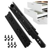 ToBeGreat 1 Pair Side Mount Drawer Slides Rails 12 Inch 100 LB Load Capacity, Full Extension Ball Bearing Metal Replacement Dresser Runners Cabinet Trash Can Slider Kitchen Glides (Black,304.8mm)