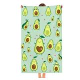 SUNUAN Avocado Beach Towel Oversized Microfiber Quick Dry Bath Towels Gift Thick Sand Free Beach Towels for Kids Adult Travel Pool Swimming Camping (52\"x33\")
