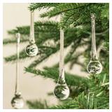 KI Store 12pcs Assorted Clear Glass Crystal Raindrops 6-Inch and 4-Inch Decorative Hanging Raindrop Crystals for Christmas Tree Chandelier Garland Window Decorations