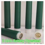 Ni-JASW Green Flameless Taper Candles with Remote, Flickering Christmas LED Candlesticks Battery Powered Set of 4