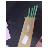 Ni-JASW Green Flameless Taper Candles with Remote, Flickering Christmas LED Candlesticks Battery Powered Set of 4