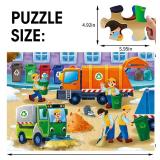 Jumbo Floor Puzzle for Kids,Recycling Garbage Truck Jigsaw Large Puzzles,48 Piece Trash Truck Vehicle Puzzle for Toddler Ages 3-5,Children Learning Preschool Educational Toys,Gift for 4-8 Years Old