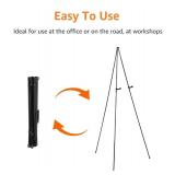Amazon Basics Easel Display Stand, Instant Floor Poster, Lightweight, Collapsible and Portable with Tripod Base, Black Steel (supports 5 pounds)