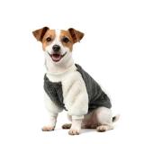 LESYPET Dog Sweater for Small to Medium Dogs, Fleece Lining Puppy Sweatshirt in Winter, Warm Puppy Clothes Pullover Jumper, Grey L