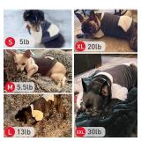 LESYPET Dog Sweater for Small to Medium Dogs, Fleece Lining Puppy Sweatshirt in Winter, Warm Puppy Clothes Pullover Jumper, Grey L