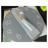 Mosewa Wall Clock 12 Inch Gray Silent Non Ticking Battery Operated Modern Simple Clock Decorative for Kitchen Home Bedroom Bathroom Office Living Room