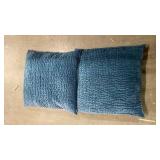 Blue Textured Decorative Throw Pillows - Set of 2