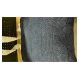 Blue Knit Cotton Sweater throw pillow