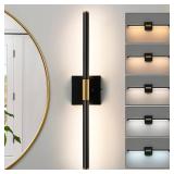 Faziyo Black Gold Vanity Light Fixtures for Bathroom Over Mirror 24 inch LED Bath Sconces IP44 5CCT Adjustable Morden Picture Lights for Paintings (Built-in Dimmer)