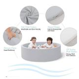 SHJADE Foam Ball Pit, 35.4\"x 11.8\" Ball Pits for Toddlers, Soft Round Kiddie Baby Playpen Ball Pool for Kids, Ideal Gift for Babies Indoor and Outdoor Game, Grey, (Balls not Included)