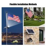 Hainee Solar Flag Pole Light, Flagpole Light Solar Powered Outdoor Bright LED 6000K Dusk to Dawn IP65 Waterproof with Bracket Clamp Fits 1.4-3â Pole Mount and Stakes for Ground Wall Mounting