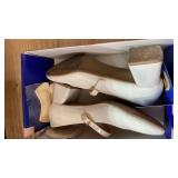 Trary Mary Jane Shoes Women Chunky Heels for Women Round Toe Pumps Dress Shoes White (used)