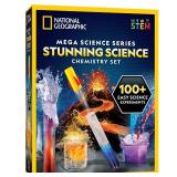National Geographic Stunning Chemistry Set - Mega Science Kit with 45 Easy Experiments- Make a Volcano and Launch a Rocket, STEM Projects for Kids Ages 8-12, Science Toys (Amazon Exclusive)